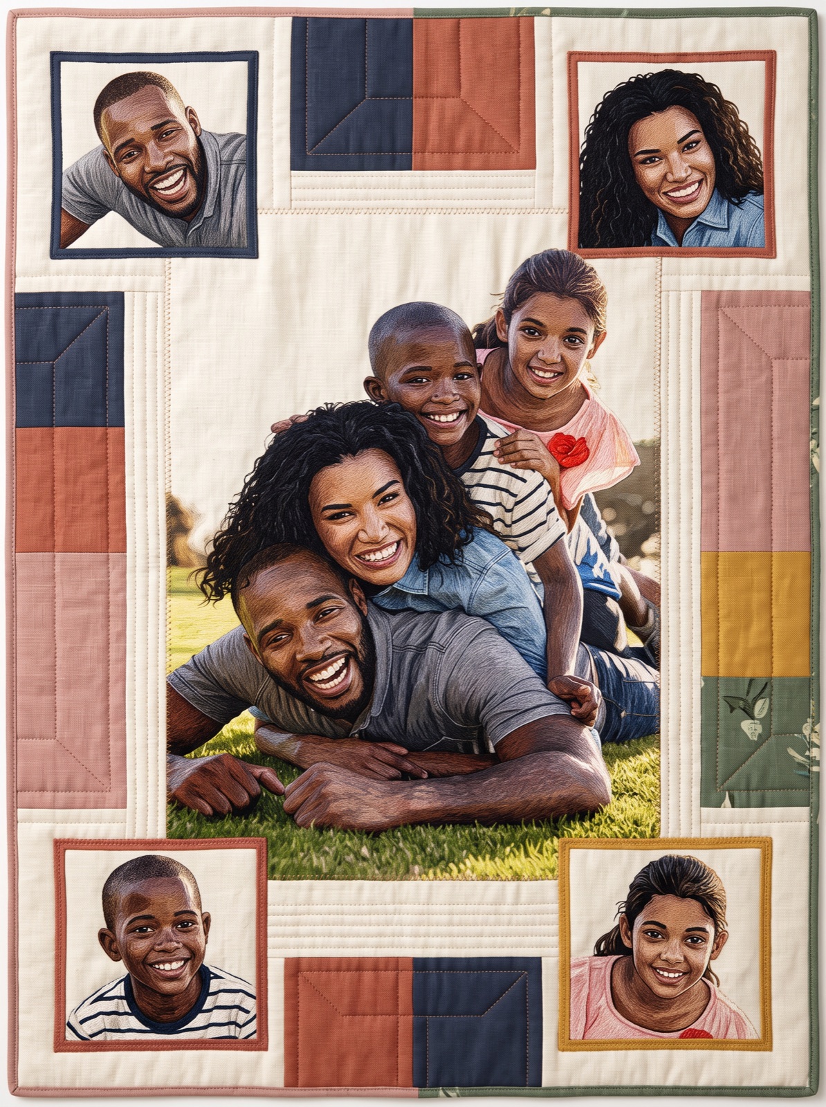A generated family memory quilt collage
